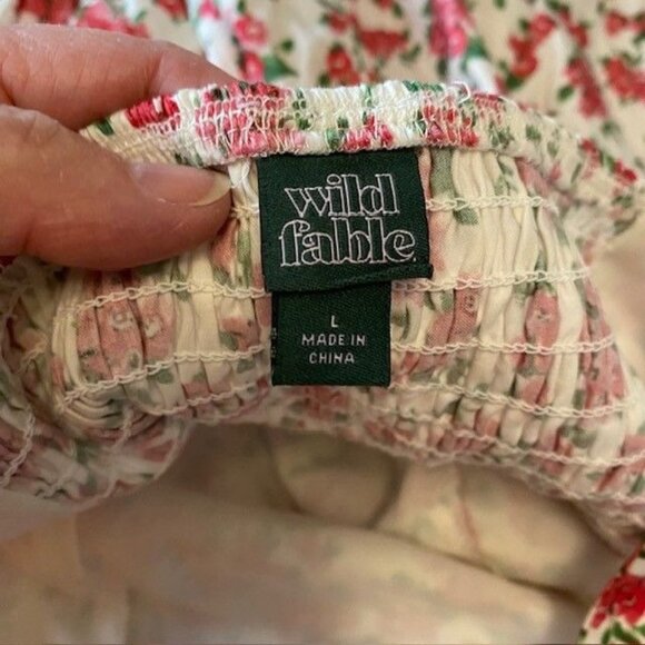 NWT Wild Fable Pink Floral Halter Romper Ruffled Hem Adjustable Tie Back L Boho - Picture 4 of 9